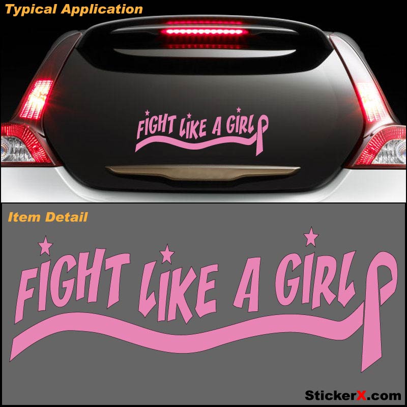 Fight Like A Girl Pink Breast Cancer Decal Sticker 14"