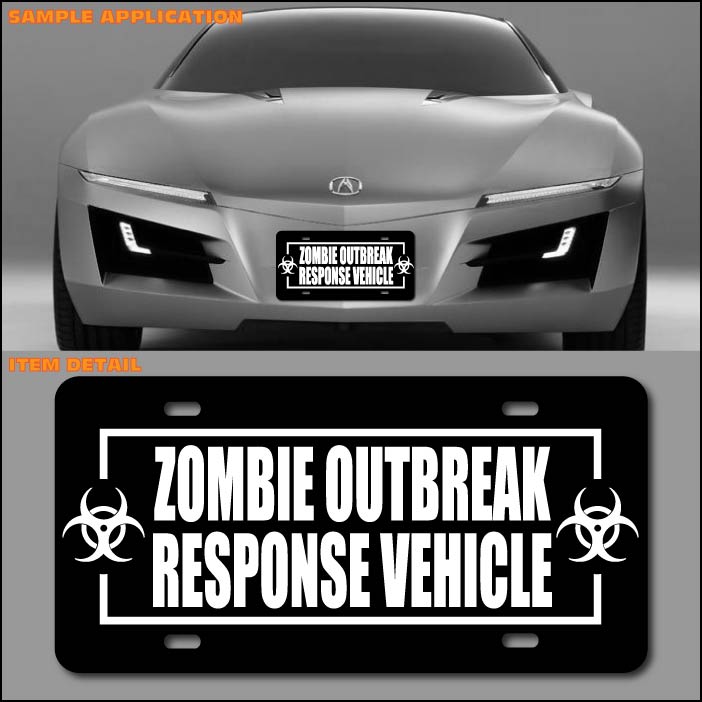 ZOMBIE RESPONSE TEAM Zombieland Car License Plate Decal  